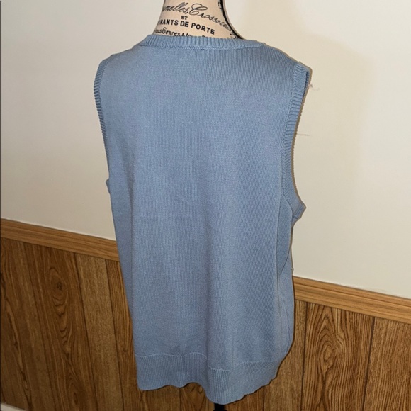 Women's Blue Button-Up Cardigan Sweater Vest Sz XL - Picture 5 of 6